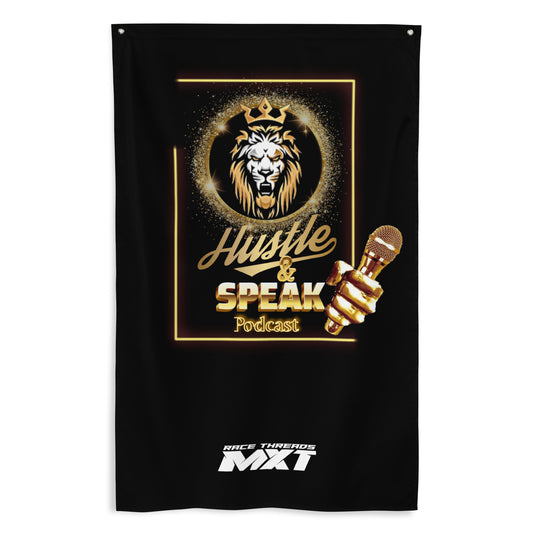 Hustle & Speak Podcast Wall Flag