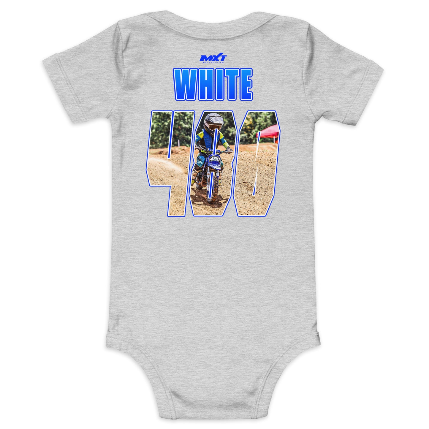 Ax White MXT Autograph Series Baby Onesie