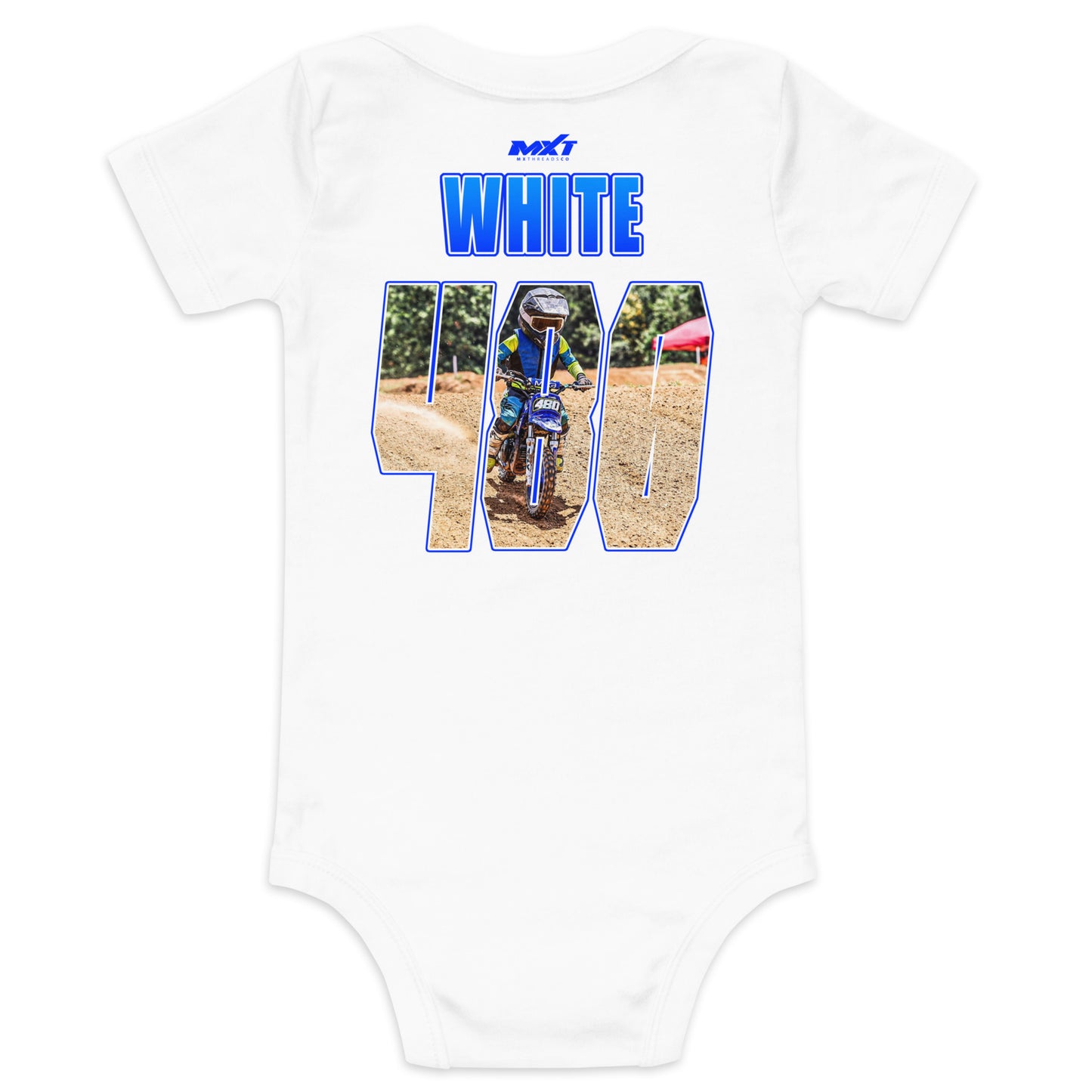 Ax White MXT Autograph Series Baby Onesie