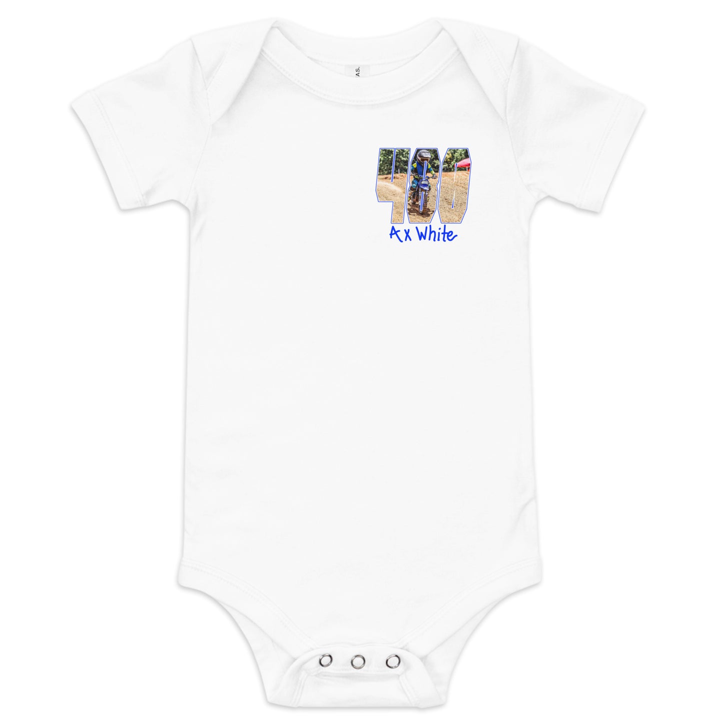 Ax White MXT Autograph Series Baby Onesie