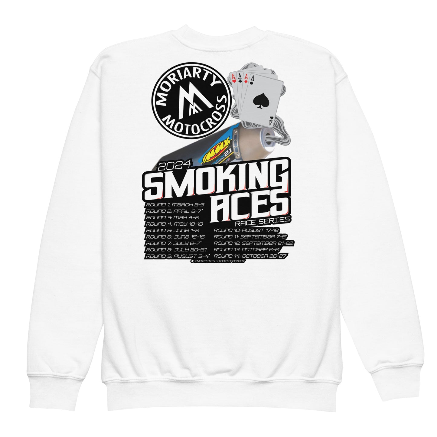Moriarty MX Smoking Aces YOUTH Crewneck Sweatshirt