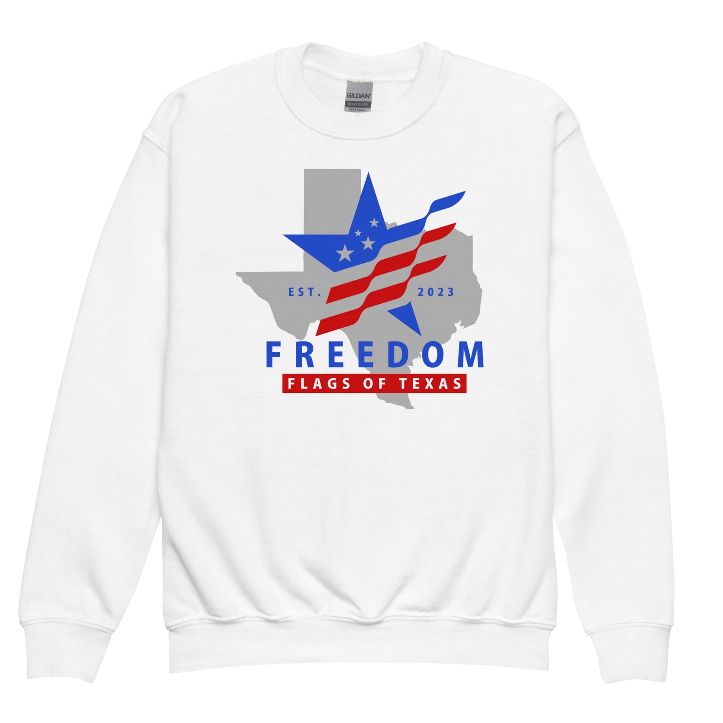 Freedom Flag of Texas YOUTH Crewneck Sweater