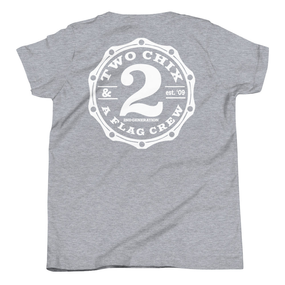 2 Chix & a Flag Crew YOUTH T-Shirt