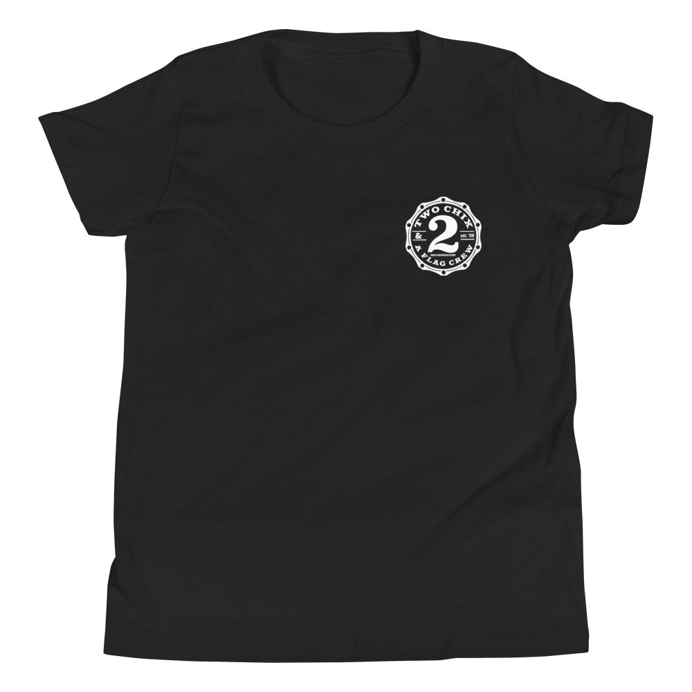 2 Chix & a Flag Crew YOUTH T-Shirt