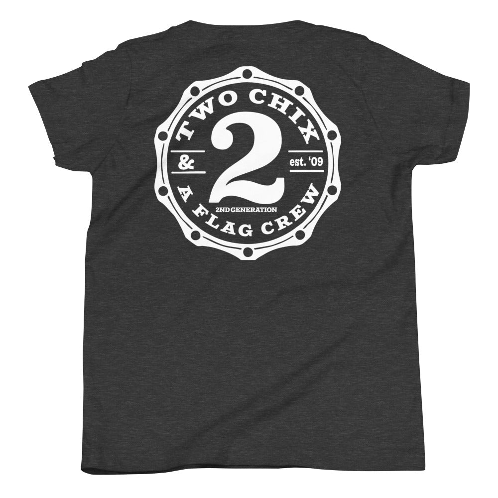 2 Chix & a Flag Crew YOUTH T-Shirt