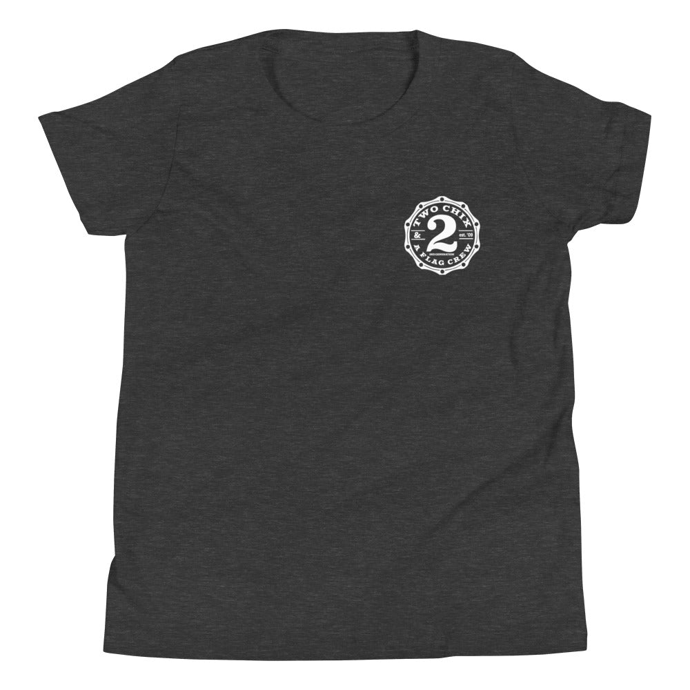 2 Chix & a Flag Crew YOUTH T-Shirt