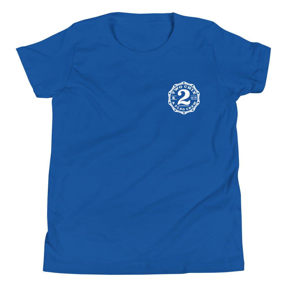 2 Chix & a Flag Crew YOUTH T-Shirt