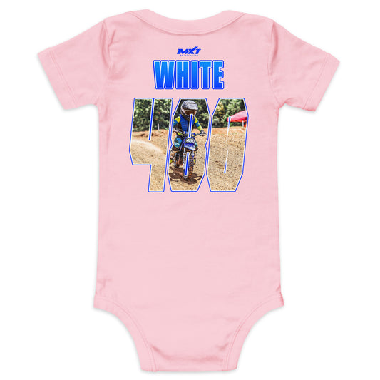 Ax White MXT Autograph Series Baby Onesie