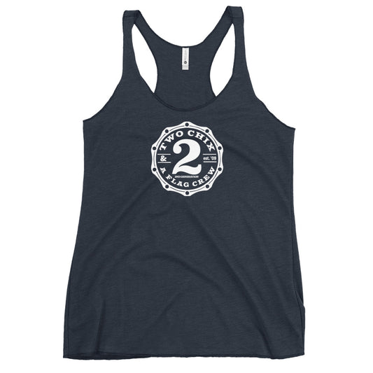 2 Chix & a Flag Crew Racerback Tank