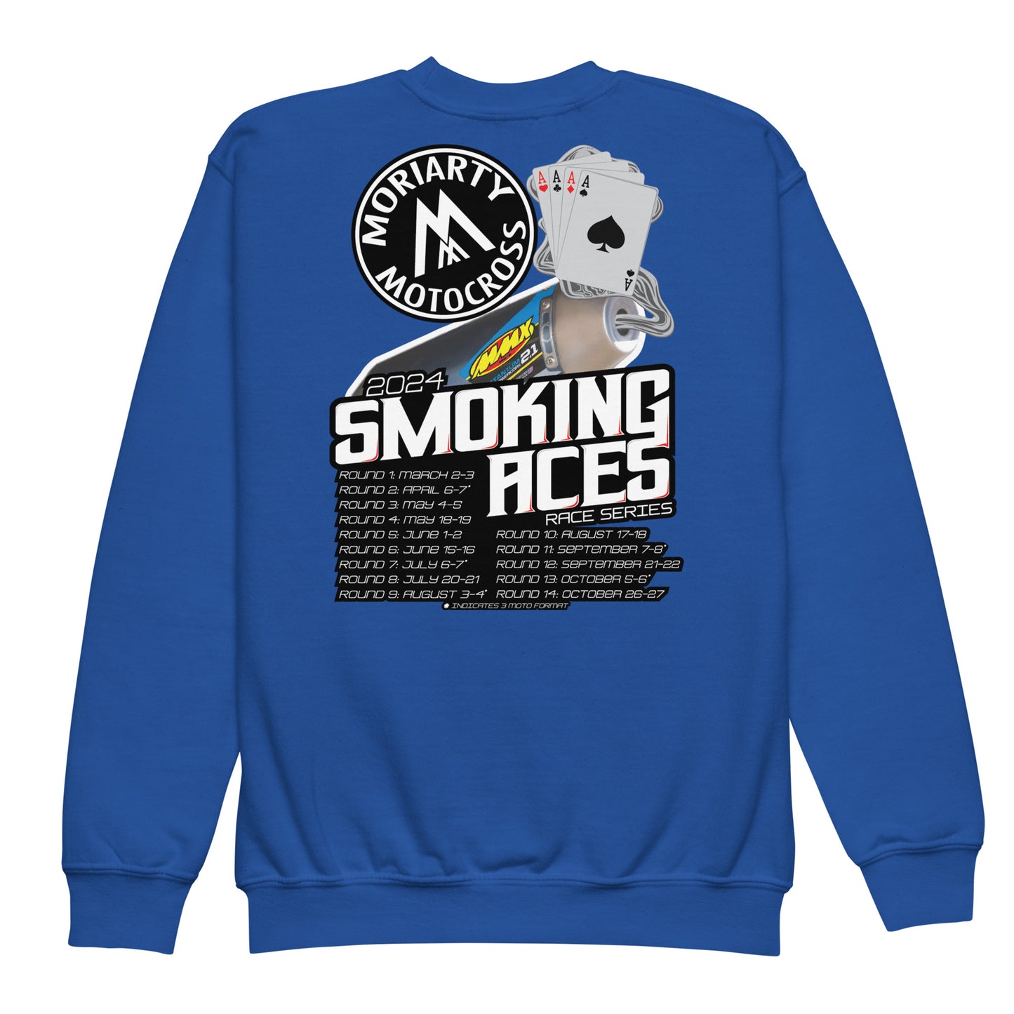 Moriarty MX Smoking Aces YOUTH Crewneck Sweatshirt