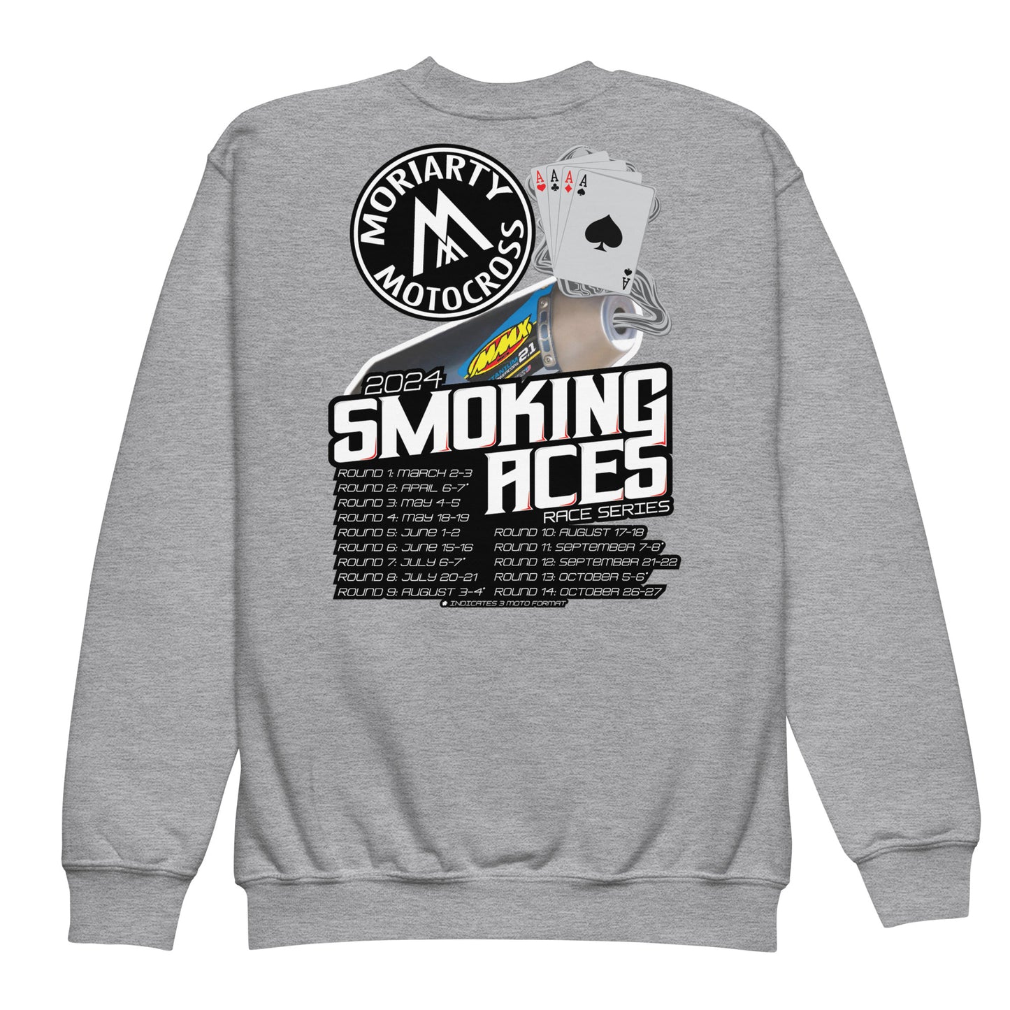 Moriarty MX Smoking Aces YOUTH Crewneck Sweatshirt